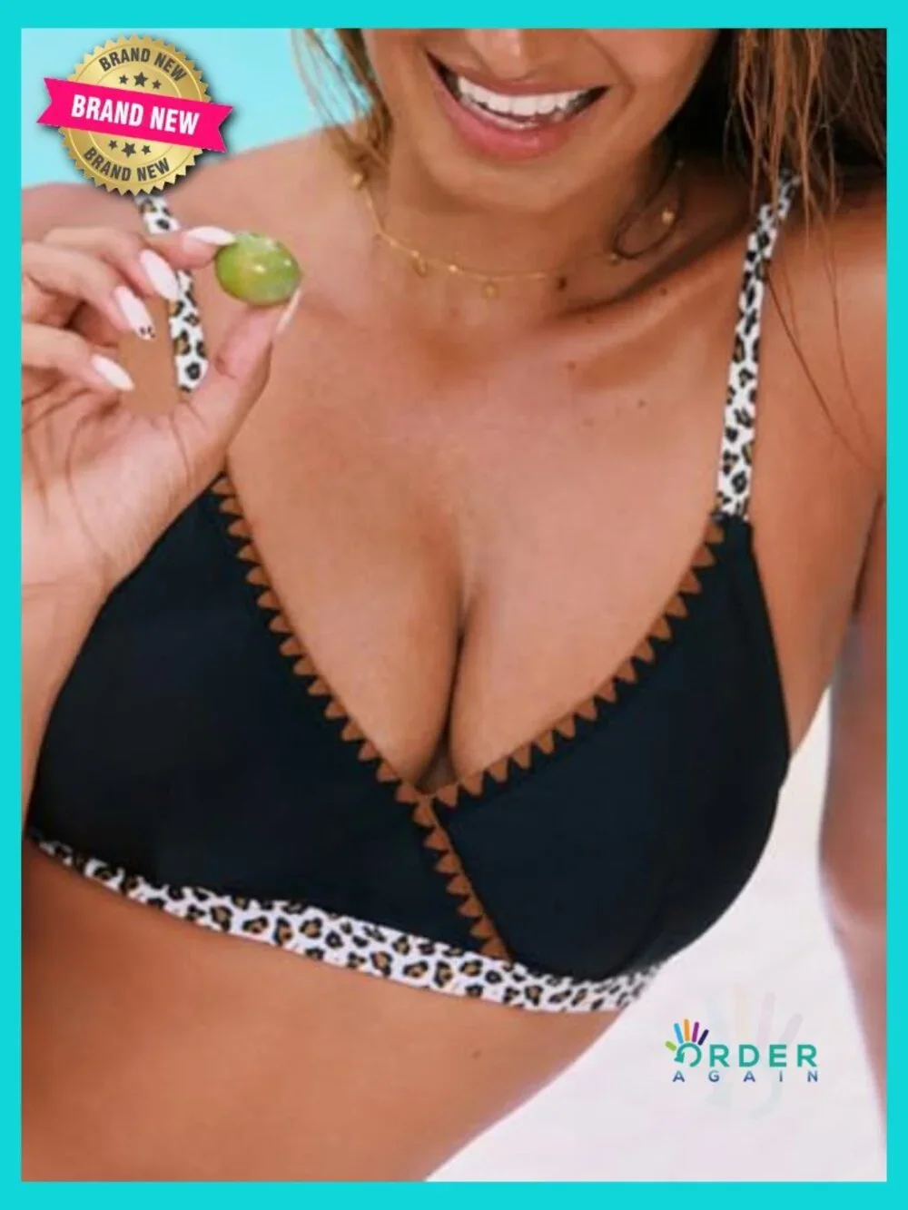 Sexy V Neck Bikini Set Two Piece Swimsuit Adjustable Straps Crossback